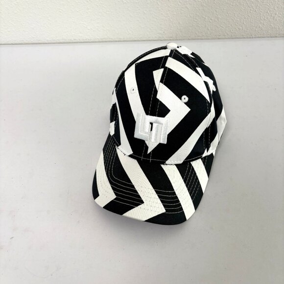 Loudmouth Golf Hat OSFA Black White Chevron Print Baseball Cap Adjustable Strap - Picture 1 of 9